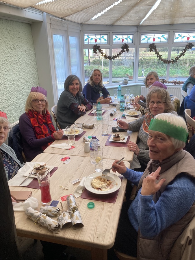 Kate, Pam, Evelyn, Davina, Ann, Jan P and Glenys At 2023 Xmas Lunch